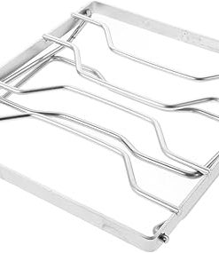Portable Furnace Bracket Grill Folding Barbecue Rack Folding Campfire Stand Grate Rack Camping Grate over Fire Campfire Stove Patio Cooking Picnic Silver Stainless Steel