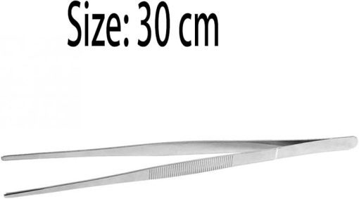 Cooking Tongs Long Tweezers Steel Food Tongs Straight Grill Tool Silver Outdoor Clips for Kitchen Tweezers Grill - Image 2