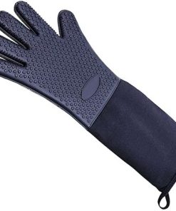 Kitchen Gloves Microwave Oven Mitts Long Heat-Insulation Gloves Non-Slip Anti-Scald for Cooking Baking BBQ
