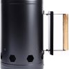 Oklahoma Joe’s Analog Temperature Gauge + Stainless Steel Offset Smoker Charcoal Firebox Basket 4