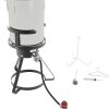 GasOne B-5155-NB Turkey Fryer Pot and Burner – 30 Quart Pot Deep Fryers Outdoor Burner – Cast Iron Burner Head 7-Piece Set Outdoor Deep Fryer with Thermometer, Marinade Injector
