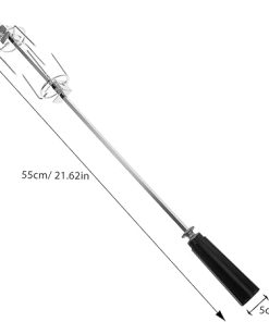 Happyyami Stainless Steel Barbecue Fork Rotating Chicken Wing Rack Grilling Tool Holder Flat Grill Accessory Kitchen Gadget Metal Grill Forks 2