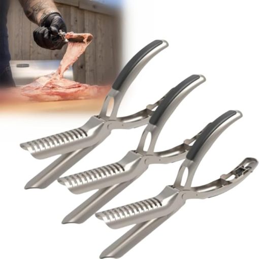 Rib Membrane Remover Stainless Steel Tool Kit - The Ultimate Rib Prep Tool for BBQ Enthusiasts - Ergonomic Design for Easy Membrane Removal - Dishwasher Safe BBQ Accessories (3 PCS)