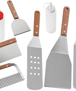 Complete Grill Accessory Set Tool Handle Stainless Steel Spatula for Outdoor Cooking