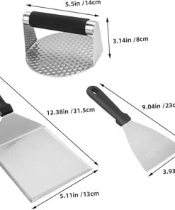 KESYOO : Stainless Steel Grill Tool Set Burger Press Spatula Basting Brush for Camping Outdoor Bbqs 2