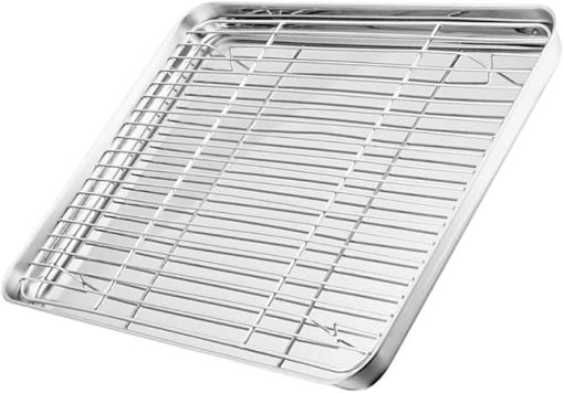 Happyyami Portable Grill Tool Non-Stick Drain Pan Set Fry Pan Roasting Tool Easy Cleanup for Yard