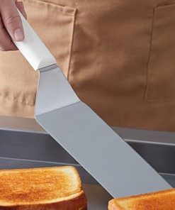 Soro Essentials- 8″ x 3″ Stainless Steel Cake Turner Spatula with Offset Blade and White Color Handle- Turner Spatula Griddle Scraper and Pancake Flipper Great Flat Top Griddle 2