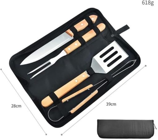 4 PCS en Handle BBQ Grill Tools Set – Stainless Steel BBQ Utensils for Outdoor Cooking - Image 2