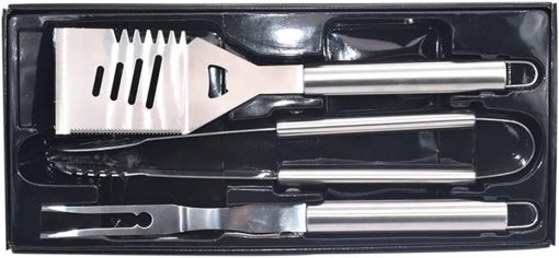 3-Piece Heavy Duty Stainless Steel BBQ Grilling Tools Set