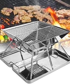 Folding BBQ Grill Portable Barbecue Grill Accessories for 3-4 People Outdoor Camping Picnic Picnic BBQ Tool 2