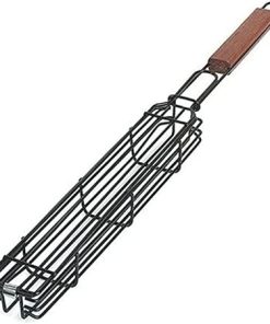Grilling Baskets BBQ Grill Mesh Stainless Steel Barbecue Meshes Portable Non-Stick Grilling Mesh Kitchen Accessories BBQ Tools (Color : Black, Size : 2pcs) 2