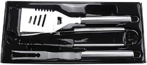 3 Piece Stainless Steel BBQ Grill Tool Set BBQ Accessories Spatula Fork Pliers BBQ Utensils Outdoor BBQ Tools