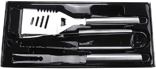 3 Piece Stainless Steel BBQ Grill Tool Set BBQ Accessories Spatula Fork Pliers BBQ Utensils Outdoor BBQ Tools