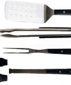 JHUS 4-Piece Stainless Steel BBQ Tool Set Griddle Accessories Grilling Accessories Grill Brush BBQ Accessories Smoker Grill Kitchen Set Grill Accessories Camping Grill Basting Brush Grill Access 2