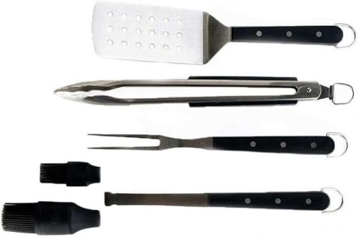 JHUS 4-Piece Stainless Steel BBQ Tool Set Griddle Accessories Grilling Accessories Grill Brush BBQ Accessories Smoker Grill Kitchen Set Grill Accessories Camping Grill Basting Brush Grill Access - Image 2