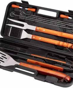 13-Piece Wooden Grill Tool Set, BBQ Accessories and Grill Tools, Durab