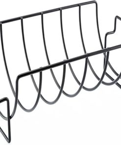 BBQ Grill Outdoor Grill Stand Holder Non-Stick Metal Wire Stand Roast Rib Rack Kitchen Utensil Travel Camping Barbecue Tool BBQ Accessory
