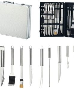 Aluminum Box Barbecue Tool Set Stainless Steel Outdoor Grill and Fork Shovel Clip BBQ Grill