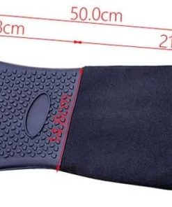 Kitchen Gloves Microwave Oven Mitts Long Heat-Insulation Gloves Non-Slip Anti-Scald for Cooking Baking BBQ 2
