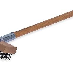 Carlisle FoodService Products Wood Oven Grill Brush & Scraper with Handle, 30 Inches, Natural