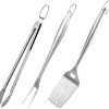 GALPADA BBQ Grill Accessories 3-Piece Stainless Steel Cooking Set for Outdoor Barbecue Holiday Gatherings