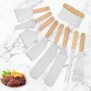 Grill Basket 21.85 x 4.72in,Non-stick Kebab Grill Basket， Stainless Steel Grill Tools, Grill Accessories, Grill Rack, Vegetable Meat, Steak, Shrimp Skewers, Stainless Steel Grill Tools 4