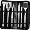 Cabilock Stainless Steel BBQ Tools Kit 12pcs Barbecue Tools Set Brush Spatula Fork for Outdoor Cooking