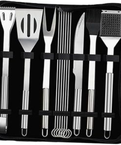 Cabilock Stainless Steel BBQ Tools Kit 12pcs Barbecue Tools Set Brush Spatula Fork for Outdoor Cooking