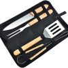 7PCS Stainless Steel Barbecue Grilling Accessories Tools Kits with Carry Bag for Outdoor Yard Camping Family Camping 3