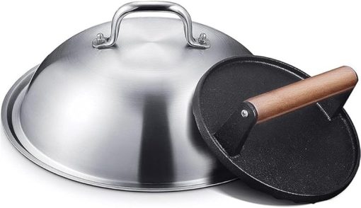 Rust Steel Barbecue Tools Pot Cover Shovel Set Barbecue Set Hamburger Press Meat Plate Seasoning - Image 2
