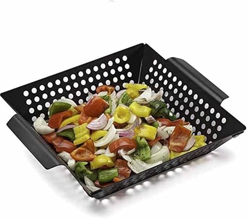 Non-Stick Square Grill Pan Stainless Steel Barbecue Grill Plate Food Vegetable Basket Tray BBQ Tools Kitchen Gadgets 2 Non-Stick Square Grill Pan Stainless Steel Barbecue Grill Plate Food Vegetable Basket Tray BBQ Tools Kitchen Gadgets - Image 2