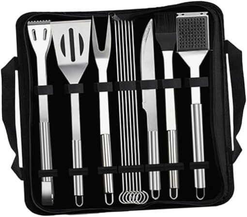 12pc Stainless Steel BBQ Tools Kit Utensil Set with Storage Bag Barbecue Tools for Grill Perfect for Outdoor Cooking
