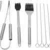 20pcs BBQ Tongs BBQ Fork BBQ Brush Stainless Steel BBQ Tool Set Outdoor Portable Grilling Tools Set Grilling Accessories for Family Outdoor Activities
