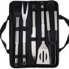 Accessories Tools Set-5 Pcs Includes Stainless Steel Roasting Fork Roasting Shovel Roasting Clip Oil Brush, Grilling Accessories Kit for Home, Camping, Kitchen