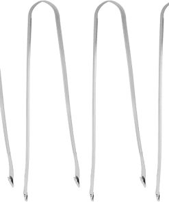 BBQ Tongs, Premium Stainless Steel, Heat Resistant, Wide Grip for Sausage and Meat, Set of 4 for Outdoor Cooking and Grilling