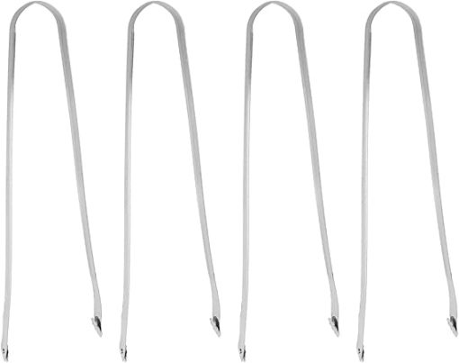 BBQ Tongs, Premium Stainless Steel, Heat Resistant, Wide Grip for Sausage and Meat, Set of 4 for Outdoor Cooking and Grilling