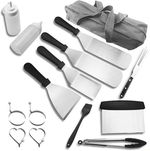 MaGiLL Outdoor BBQ Tools Set Accessories Kit Griddle Grilling Tools Spatulas Set Stainless Steel Grill BBQ Spatula Kit - Image 2