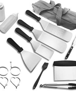 MaGiLL Outdoor BBQ Tools Set Accessories Kit Griddle Grilling Tools Spatulas Set Stainless Steel Grill BBQ Spatula Kit 2