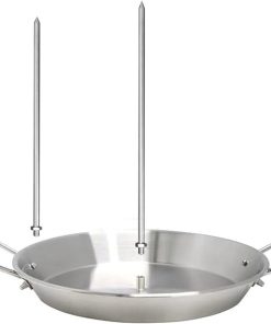 Round Base Vertical Skewers Set 3 Stainless Steel Spikes for Outdoor Grilling Even Cooking Heat Retention