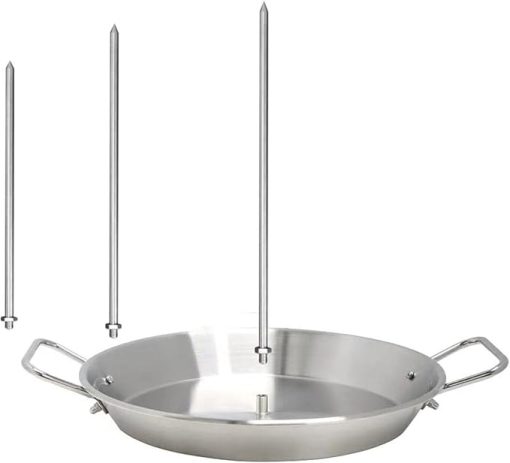 Round Base Vertical Skewers Set 3 Stainless Steel Spikes for Outdoor Grilling Even Cooking Heat Retention