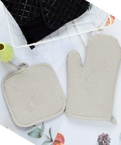 Kitchen Potholders Pad Stove Oven Gloves Set Mitts Heat Take hot Pot Cooking Baking Gloves(C)