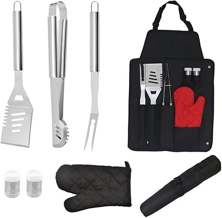 Stainless Steel Barbecue Set Apron Barbecue Tools 7-Piece Set Stainless Steel Barbecue Set Apron Barbecue Tools 7-Piece Set