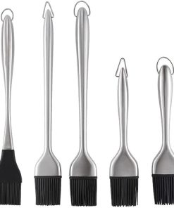 Stainless Steel Hollow Handle Silicone Brush Brush Brush High-Temperature Resistant Barbecue Oil Brush