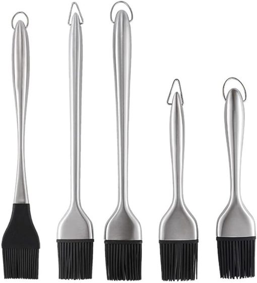 Stainless Steel Hollow Handle Silicone Brush Brush Brush High-Temperature Resistant Barbecue Oil Brush