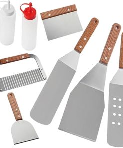 1Set BBQ Grill Tool Heavy Duty Grilling Utensils with Ergonomic Handles Portable Accessories for Outdoor Cooking Grill Lovers and Campers
