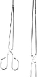 Totority 2Pcs Charcoal Tongs Lengthened Firewood Clamps for Outdoor Grilling Heavy Duty Non Slip Grabber for Kitchen and Parties