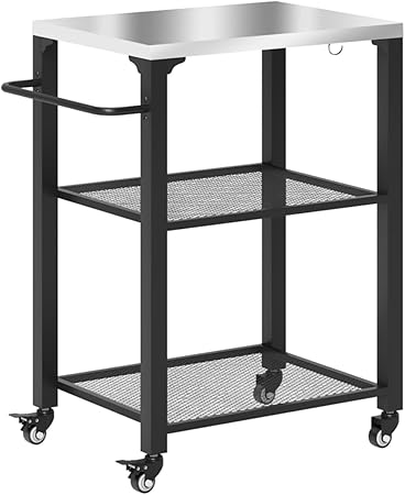 Stainless Steel Outdoor Grill Cart with Rust Resistant Top Portable Camping Kitchen Island Rolling Utility Cart with Storage Hooks Grid Shelves and Sturdy Swivel Casters for BBQ and Gardening Stainless Steel Outdoor Grill Cart with Rust Resistant Top Portable Camping Kitchen Island Rolling Utility Cart with Storage Hooks Grid Shelves and Sturdy Swivel Casters for BBQ and Gardening