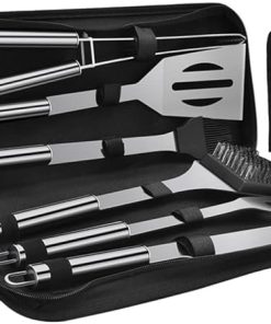 BESPORTBLE Grill Accessory Kit 7pcs BBQ Tools Set Stainless Steel Barbecue Grill Set Food Clamp Outdoor Cooking Tools