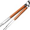 Grill Utensils 6PCS0Cm 23.5” Large Stainless Steel BBQ Skewers Oak Wood Barbecue Grill Forks Long Handle Flat Kebab Skewer BBQ Accessories Tools,1pcs 4