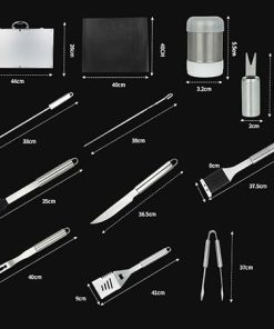 28PCS BBQ Tools Set Grill Accessories for Outdoor Grill Utensils Stainless Steel Grilling Tools Set, Barbecue Accessories Kit Ideal Grilling Gifts for Men Dad 2
